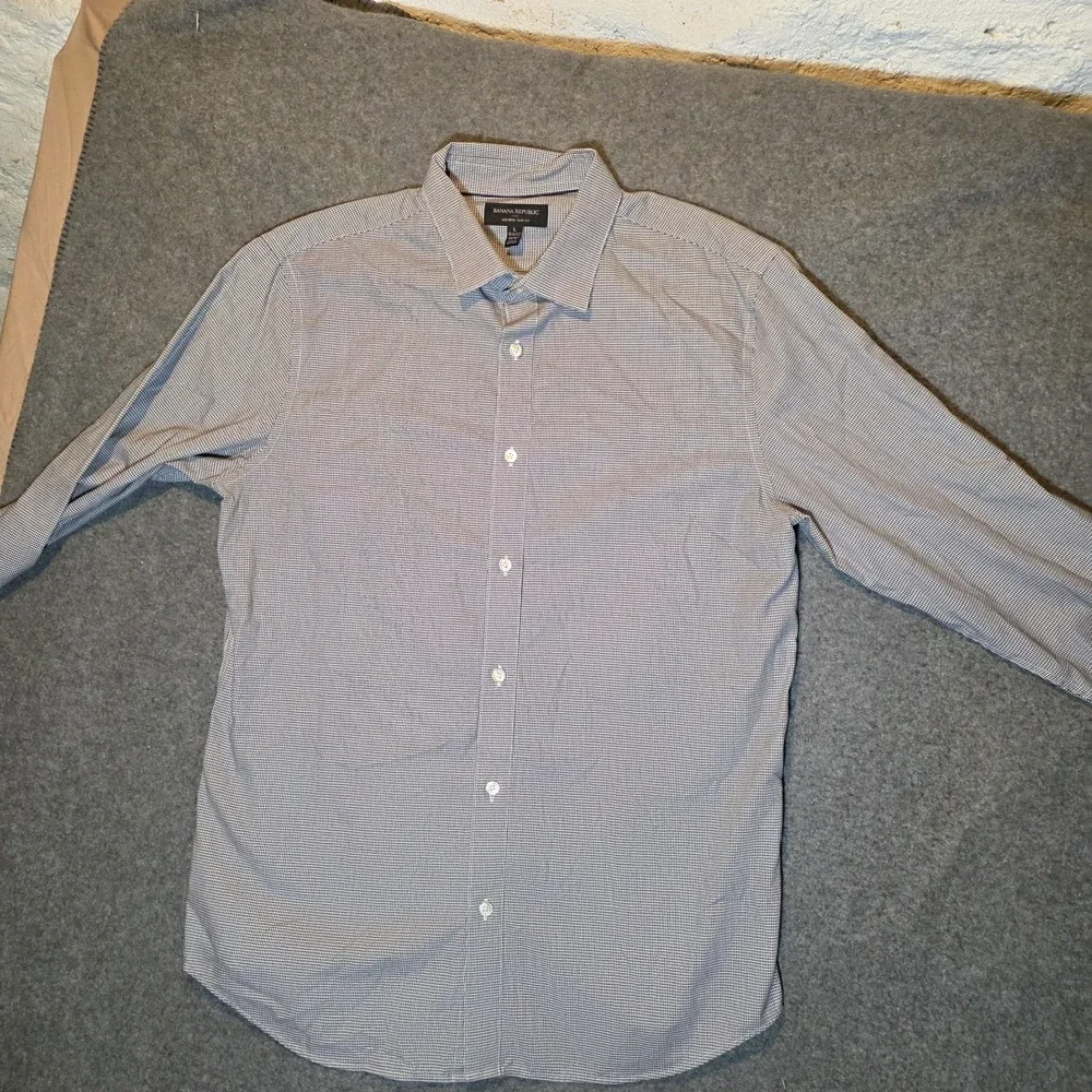 Banana Republic Non-iron Slim Fit Large 16 To 16 And A Half Check Pattern 523